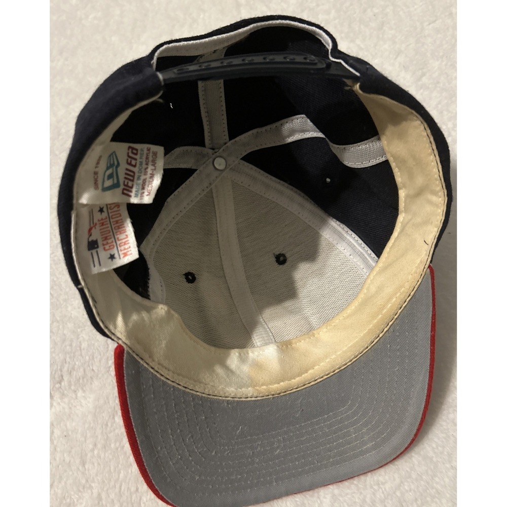 Vintage Cleveland Indians Snapback Hat MLB New Era Chief Wahoo Wool Cap - Picture 2 of 8